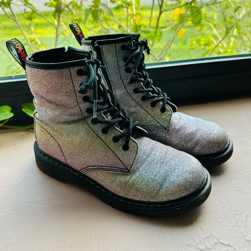 Dr Martens 1460 Rainbow Glitter Zip & Lace US Size 5